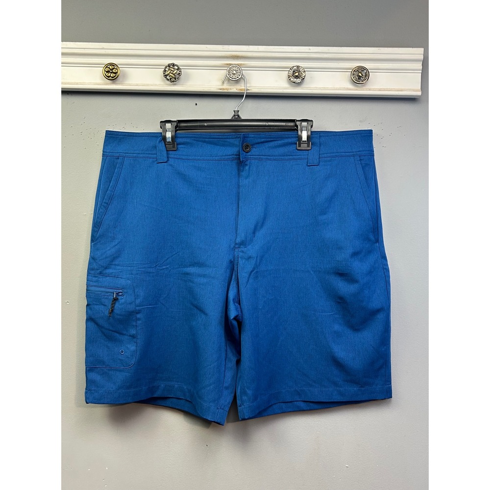 Magellan Outdoors Fishing Shorts Mens 40 Blue Fish Gear Water Repellent Stretch‎